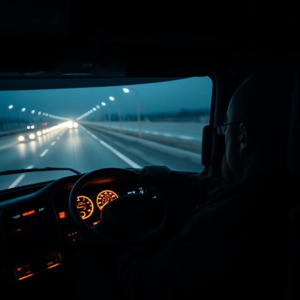 Truck driver in cab